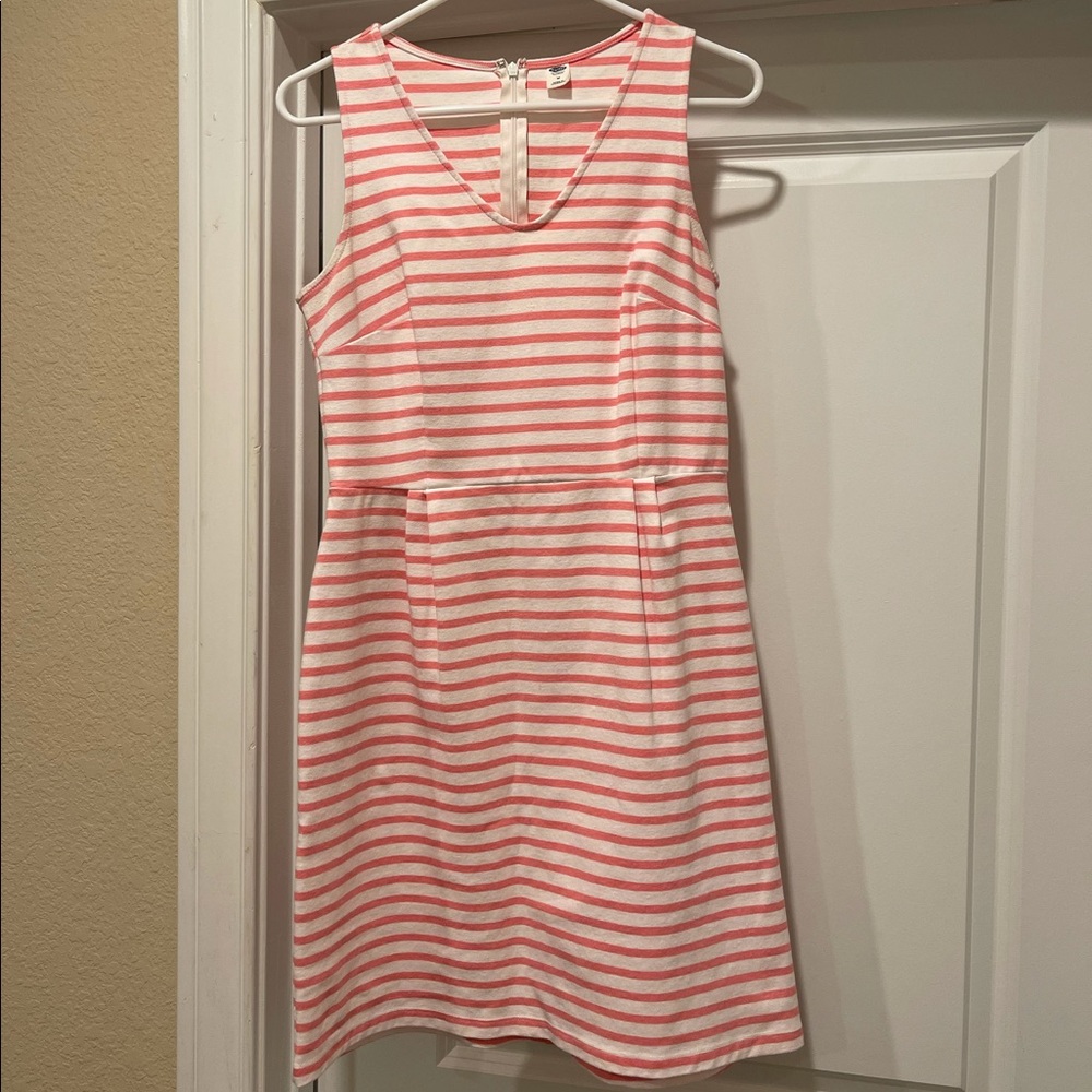 Old Navy Pink and White Striped Dress